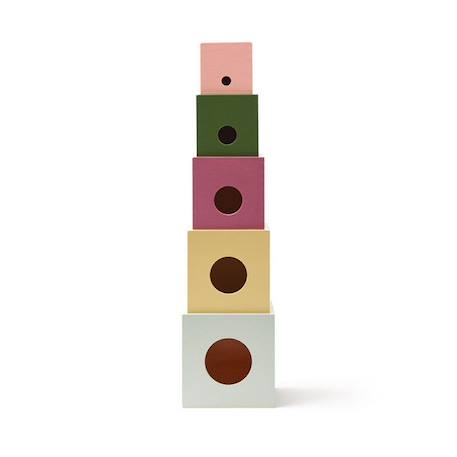 Cubes bois à empiler Edvin - 5 pcs - Couleurs - Kids Concept BEIGE 1 - vertbaudet enfant 