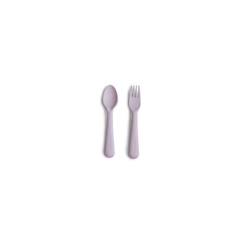 Puériculture-Repas-Cuillère et fourchette bébé Violet - Apprentissage repas - Mushie