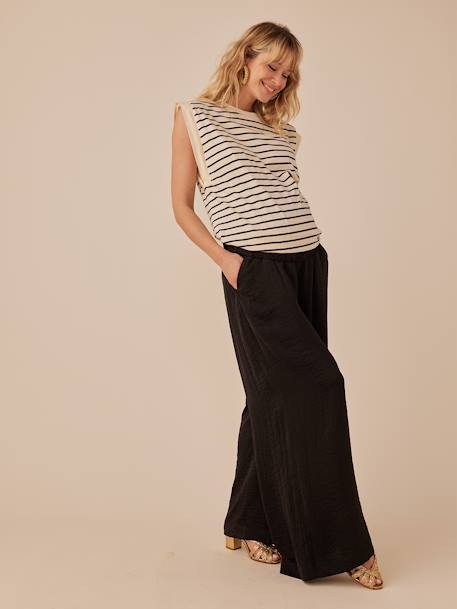 Pantalon de grossesse fluide style palazzo noir+sable 1 - vertbaudet enfant 
