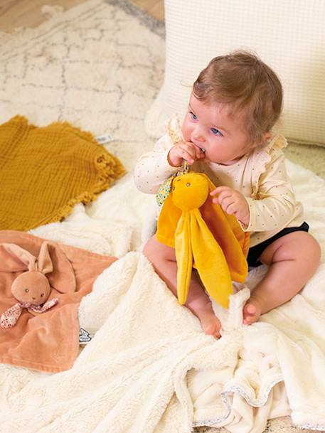 Doudou lapin Lapinoo 30 cm - beige+blanc+orange 23 - vertbaudet enfant 