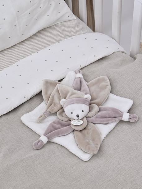 Doudou carré ours 24cm collector - DOUDOU ET COMPAGNIE bleu+rose+taupe 11 - vertbaudet enfant 
