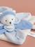 Doudou carré ours 24cm collector - DOUDOU ET COMPAGNIE bleu+rose+taupe 1 - vertbaudet enfant 