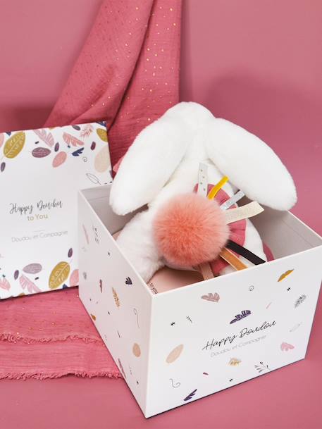 Happy doudou pantin 25cm - DOUDOU ET COMPAGNIE beige+bois de rose 7 - vertbaudet enfant 