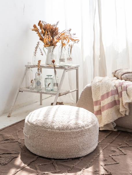 Pouf chill - gris perle+vieux rose 1 - vertbaudet enfant 