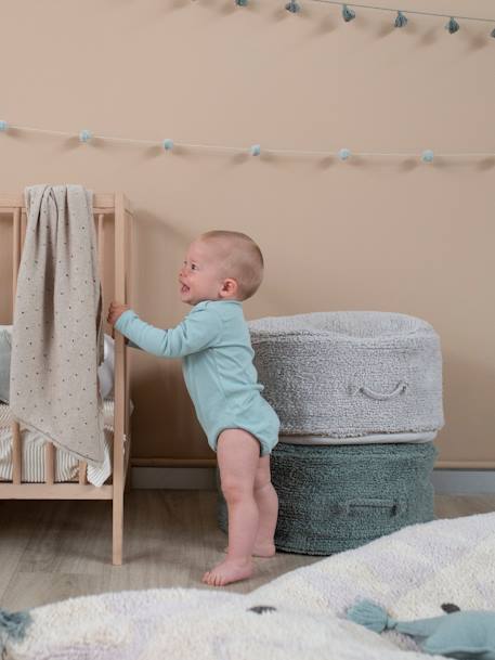 Pouf chill - bleu grisé+gris perle 1 - vertbaudet enfant 