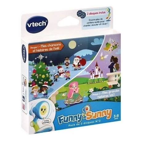 VTECH Funny Sunny - Pack 2 Disques N°2 - Histoires et chansons de Noël et Grandes histoires volume 1 - 3 à 8 ans ORANGE 4 - vertbaudet enfant 