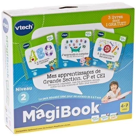 Livre Interactif Magibook - VTECH - Mes Apprentissages de Grande Section, CP et CE1 - Pack de 3 livres BLEU 3 - vertbaudet enfant 