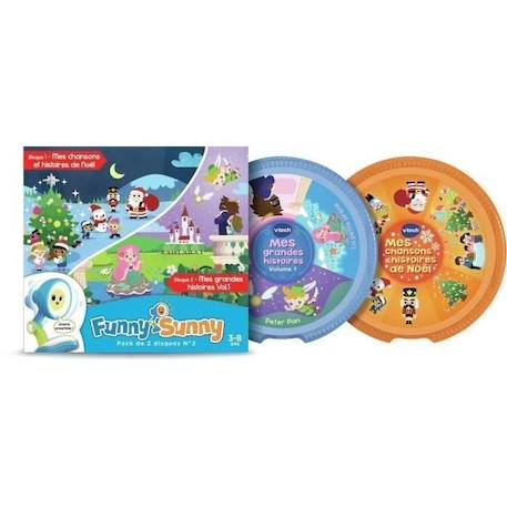 VTECH Funny Sunny - Pack 2 Disques N°2 - Histoires et chansons de Noël et Grandes histoires volume 1 - 3 à 8 ans ORANGE 5 - vertbaudet enfant 
