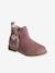 Boots enfant fille cuir à pompon zippées camel+rose 7 - vertbaudet enfant 