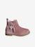 Boots enfant fille cuir à pompon zippées camel+rose 8 - vertbaudet enfant 