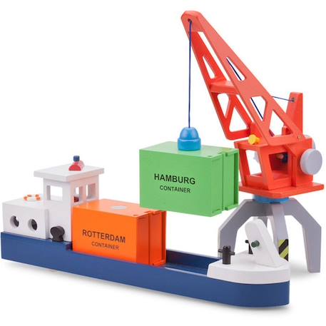 Grue pour Container - New Classic Toys - ref 0931 - Orange - Mixte - 3 ans ORANGE 2 - vertbaudet enfant 