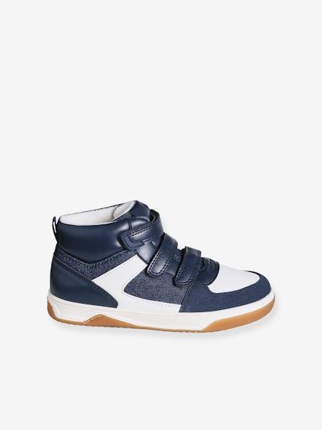 Baskets enfant garçon synthétique montantes à scratchs denim brut+noir 2 - vertbaudet enfant 