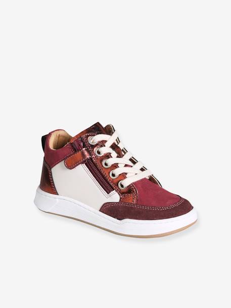 baskets lacées et zippées bordeaux 3 - vertbaudet enfant 