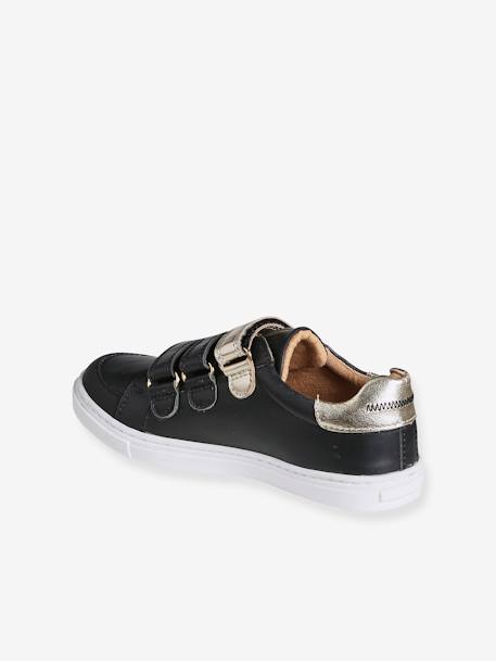 Baskets enfant fille en cuir à scratchs marine+marron+noir 13 - vertbaudet enfant 