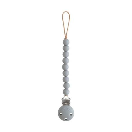 Attache sucette Perles silicone - Avec clip - Porte tétine bébé - Mushie GRIS 1 - vertbaudet enfant 