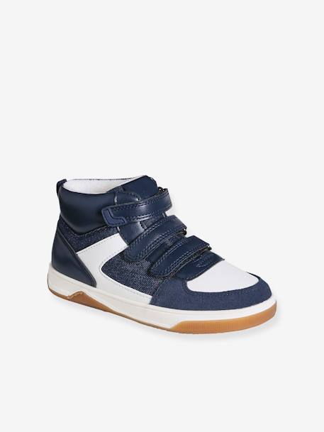 Baskets enfant garçon synthétique montantes à scratchs denim brut+noir 1 - vertbaudet enfant 