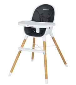 Puériculture-Chaise haute, réhausseur-BEBECONFORT AVISTA Chaise haute évolutive, Dès 6 mois à 6 ans (30 kg), transaformable en chaise enfant, Mineral graphite