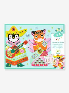 Jouet-Activités artistiques et musicales-Loisirs créatifs-Activité de collage avec stickers brillants DJECO
