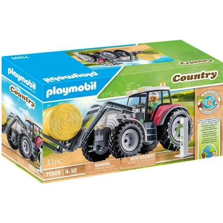 PLAYMOBIL - 71305 - Grand tracteur électrique - Country La vie à la ferme - 31 pièces BLEU 1 - vertbaudet enfant 