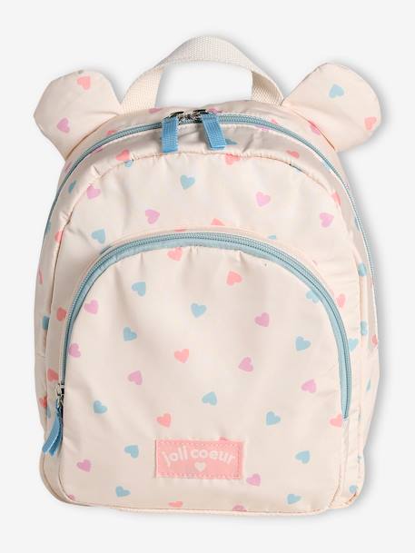 Sac à dos fille maternelle 'Joli coeur' écru 1 - vertbaudet enfant 