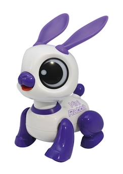 Jouet-Jeux d'imagination-Voitures et animaux télécommandés-Power Rabbit Mini - Robot lapin avec effets lumineux et sonores, contrôle par claquement de main, répétition