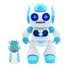 -Powerman® Shoot Robot Programmable avec Dance, Musique, démo – Télécommande et disques en mousse inclus.