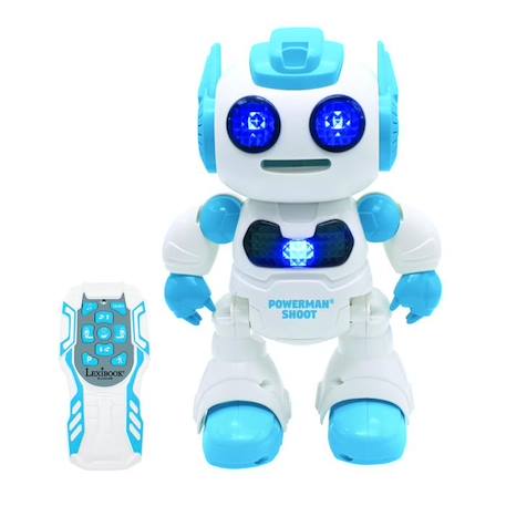 Powerman® Shoot Robot Programmable avec Dance, Musique, démo – Télécommande et disques en mousse inclus. BLANC 1 - vertbaudet enfant 