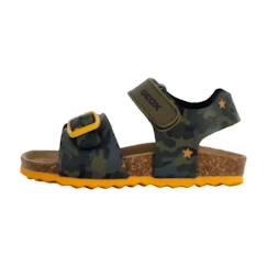 Chaussures-Chaussures garçon 23-38-Sandale cuir enfant Geox Chalki - Sage-Ochre jaune