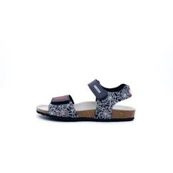 Chaussures-Chaussures fille 23-38-Sandales-Sandale Plate Cuir Geox Ghita Print.Synth.Lea - Navy/Rouge