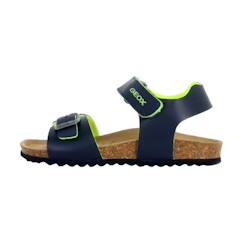 Chaussures-Chaussures fille 23-38-Sandale Cuir Geox Ghita - Navy-Fluo jaune
