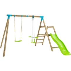 Jouet-Jeux de plein air-Jeux de jardin-Station palmier tp toys balancoire / vis-a-vis / toboggan / kit d'ancrage h.209 cm