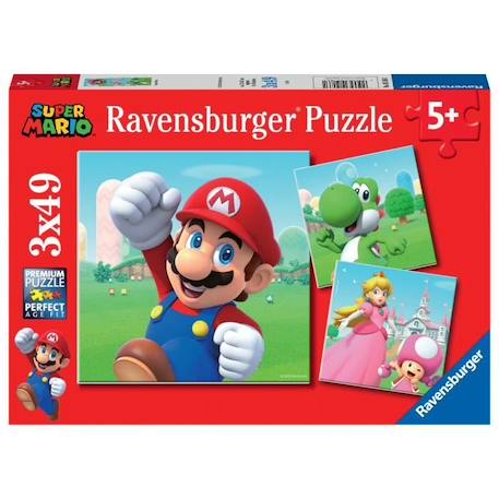 Puzzles 3x49 pièces Super Mario, Puzzle Enfant, Dès 5 ans, 05186, Ravensburger ROUGE 1 - vertbaudet enfant 