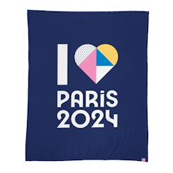 Linge de maison et décoration-Plaid polaire imprimé, PARIS 2024 JO OLY COEUR