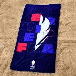 Linge de maison et décoration-Drap de plage imprimé 100% coton PARIS 2024 JO EQUIPE DE FRANCE OLYMPIQUE EQUIPE