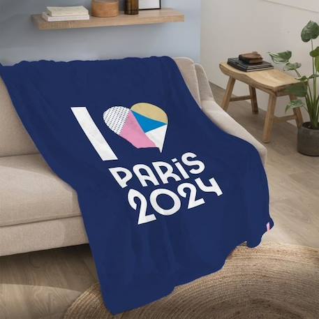 Plaid polaire imprimé, PARIS 2024 JO OLY COEUR BLEU 2 - vertbaudet enfant 