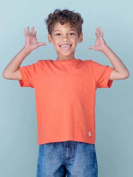 T-shirt Basics personnalisable garçon manches courtes blanc+BLEU+bordeaux+mandarine+marine+sauge+turquoise 19 - vertbaudet enfant 