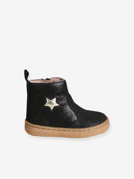Bottines bébé cuir zippées noir 2 - vertbaudet enfant 