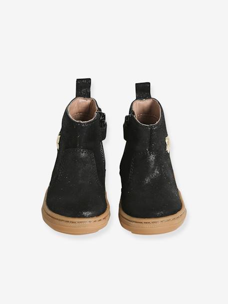 Bottines bébé cuir zippées noir 4 - vertbaudet enfant 