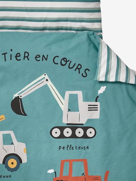 Couchage de sieste maternelle personnalisable MINILI ENGINS vert imprimé 5 - vertbaudet enfant 