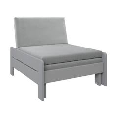 Chambre et rangement-Chambre-Fauteuil convertible en lit avec coussins en pin gris 75x190 Basile