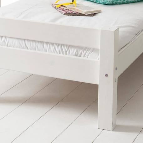 Lit avec sommier en pin blanc 90x200 Lilja BLANC 2 - vertbaudet enfant 