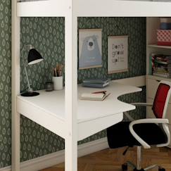 Chambre et rangement-Chambre-Lit mezzanine avec bureau en pin blanc 90x190 Colette