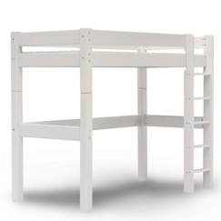 Chambre et rangement-Lit mezzanine échelle droite en pin blanc 90x200 Lilja