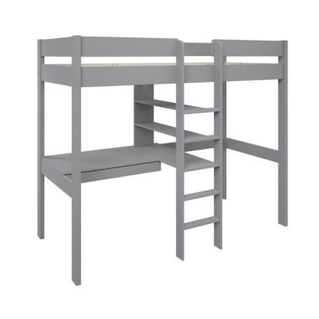 Lit mezzanine avec bureau en pin gris 90x200 Basile GRIS 4 - vertbaudet enfant 