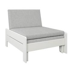 Chambre et rangement-Chambre-Fauteuil convertible en lit avec coussins en pin blanc 75x190 Basile