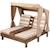 KidKraft - Double chaise longue en bois pour enfant avec auvent - Café BEIGE 1 - vertbaudet enfant 