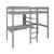 Lit mezzanine avec bureau et chauffeuse en pin gris 90x200 Basile GRIS 3 - vertbaudet enfant 