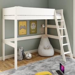 Chambre et rangement-Chambre-Lit bébé, lit enfant-Lit mezzanine en pin blanc 90x190 Colette