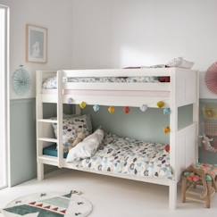 Chambre et rangement-Chambre-Lit bébé, lit enfant-Lit superposé et matelas en pin blanc 90x190 Arthur