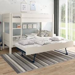 Chambre et rangement-Lit superposé avec lit gigogne en pin blanc 90x200 H153 Achille